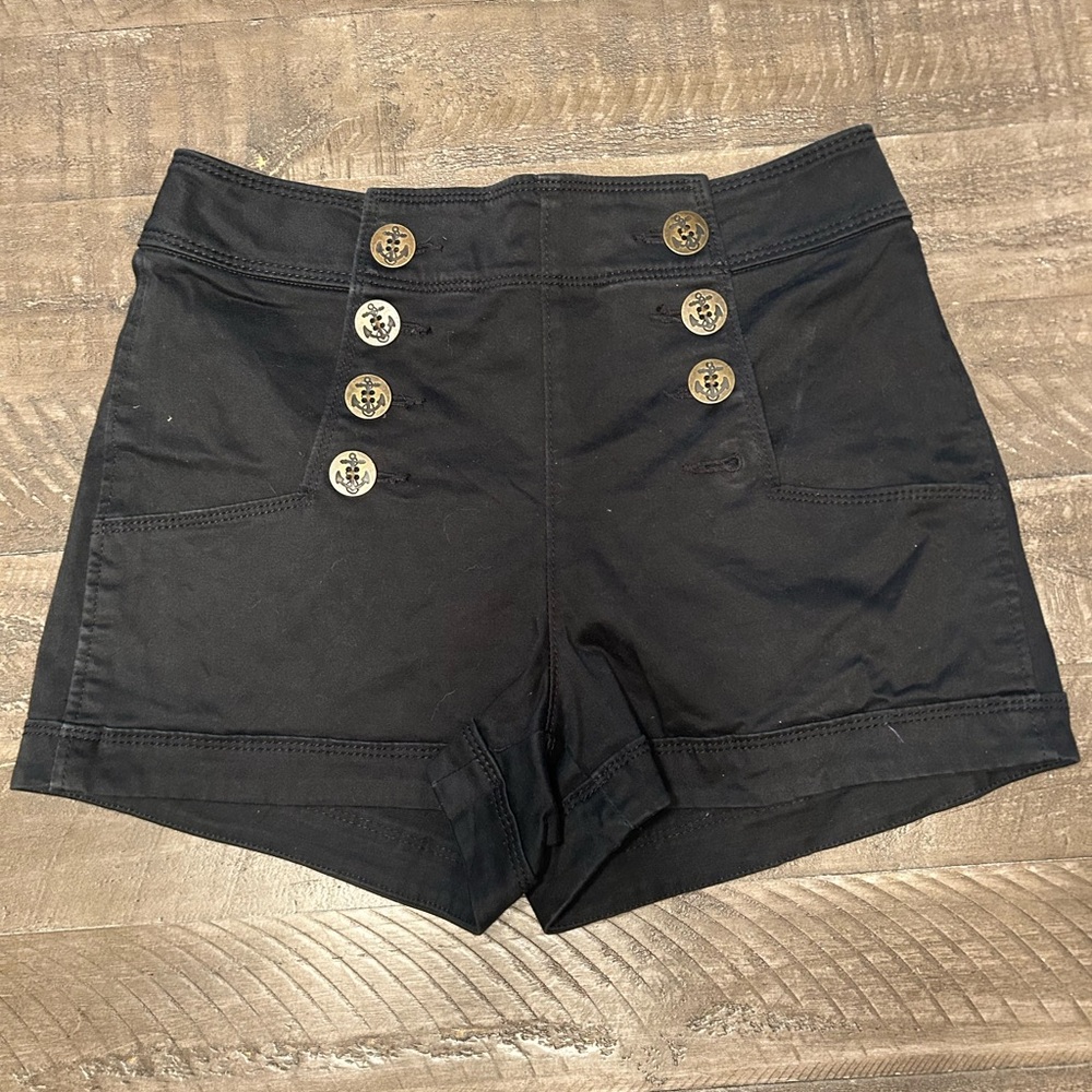 Express Black Button-Detail Women's Shorts
